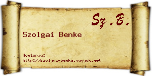 Szolgai Benke névjegykártya
